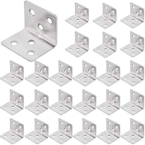 Braçadeiras e Suportes de Viga |   100 Pcs 31 X 31 X 38 Mm Suporte de Canto, Suporte de Prateleira em Aço Inoxidável de Alta Resistência, Braçadeira em L, Código de Ângulo Suportes de Ângulo Retos para Fixação de Móveis de Madeira, 1.2 X 1.2 X 1.5 Polegadas