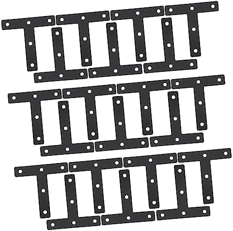 Braçadeiras e Suportes de Viga |   20 Pcs Placa de Reparação em Forma de T T-Shape Suporte de Aço Inoxidável para Cantos, Suporte Metálico para Móveis, Placa de Fixação para Prateleiras, Suporte para Prateleiras, Suporte em L de Aço Laminado a Frio