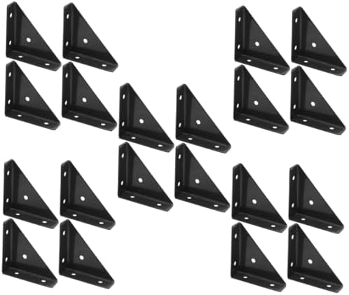 Braçadeiras e Suportes de Viga |   20 Pcs Protetor de Canto para Armário, Suporte de Ângulo Triangular, Braçadeira de Canto para Mesa, Suportes de Ângulo para Prateleira Triangular, Conector de Armário, Fixador de Armário, Montagem de Prateleira.