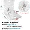 Braçadeiras e Suportes de Viga |   4 Pçs Suportes em L de Aço 4″ com Ângulo de 90 Graus e Design de Reforço para Conexão de Juntas, Ideais para Prateleiras de Madeira, Móveis e Madeira, Espessura de 2Mm
