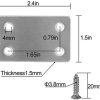 Braçadeiras e Suportes de Viga |   40 Peças de Placas de Reparo Retas Planas 2,4 X 1,5 Polegadas, 0,05 Polegadas de Espessura, Suportes Retos de Aço Inoxidável para Conexão de Móveis, Reparação e Fixação de Juntas com 160 Parafusos