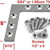 Braçadeiras e Suportes de Viga |   Hardware de Emolduração 4″ Canto de Reforço Aço Zincado (Pacote com 8) com Parafusos – Aço A2 de Alta Resistência com 1,85 mm de Espessura, Design com 3 Furos – Ideal para Quadros, Reforço de Cantos de Molduras, Prateleiras, Armários e Mais