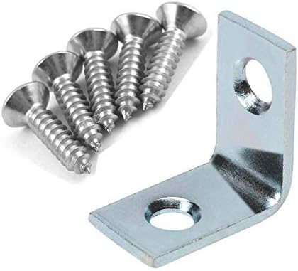 Braçadeiras e Suportes de Viga |   Hardware de Moldura 1X1 Suporte de Canto 20 Pacotes com Parafusos – Suportes em L de Aço Galvanizado para Quadros – Inclui 20 Suportes de Canto e 40 Parafusos Phillips de Cabeça Chata de 1/2″ X 6 Gauge