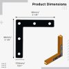 Braçadeiras e Suportes de Viga |   Suportes de Canto Planos, 20 Peças 3,15X3,15″ L Suportes de Ângulo Direito, Placas de Reparação Planas para Estruturas de Madeira, Camas, Mesas, Armários, Cadeiras, Suportes de Junção com 100 Parafusos, Preto