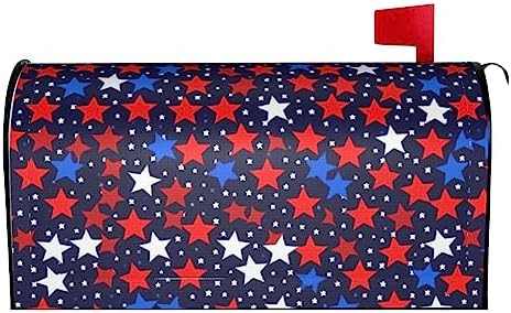 Caixas de correio e acessórios |   Capas Magnéticas para Caixa de Correio com Estrelas Vermelhas e Azuis da Bandeira Americana, Envelopes para Correio, Decoração de Jardim e Quintal para Exterior, Tamanho Grande 25″ L x 21″ W