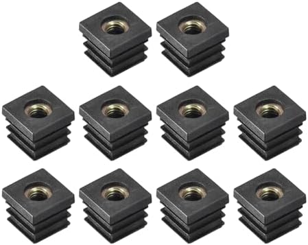 Conectores de Hardware |   10 Peças de Inserts para Tubos Quadrados com Rosca M8, Para Tubo Quadrado de 0,79″ X 0,79″, Plugue de Plástico Preto, Inserto para Rodízio, Tampas de Extremidade para Cadeiras, Plugue para Pernas de Móveis