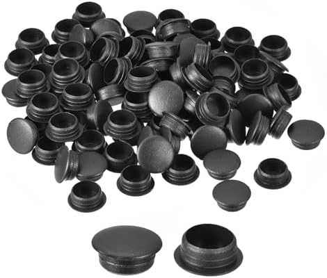 Conectores de Hardware |   100 Peças de Tampas para Furos de Parafuso, 12Mm (15/32″) Diâmetro, Tampas Plásticas de Encaixe com Fechamento para Móveis, Armários e Gabinetes, Cor Preta