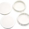 Conectores de Hardware |   2″ (50mm) Tampões Plásticos para Furos Redondos, Tipo Embutido, Fechamento por Clipe para Parafuso de Porta, Tampões para Furos de Prateleira, Tampa para Furos de Perfuração, Móveis de Armário, Prateleiras, Tampas de Inserção de Tubo, 4 Peças Brancas