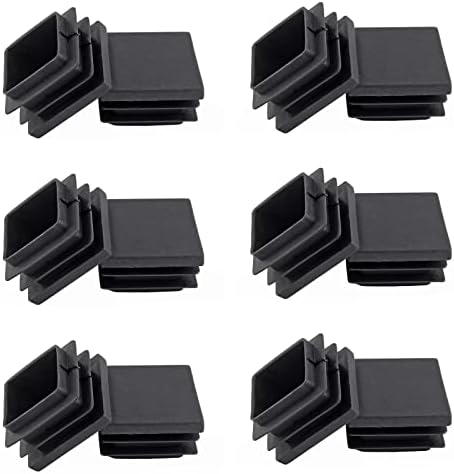 Conectores de Hardware |   3 Peças de Tampas Plásticas Quadradas 1-1/4″ – Tampas de Inserção Pretas para Tubos Quadrados, Pernas de Cadeiras, Cercas