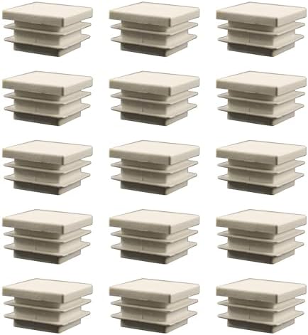 Conectores de Hardware |   32 Peças de Tampas Quadradas de Plástico Branco 1-1/4″, Compatíveis com Tubos Quadrados, Pernas de Cadeiras, Cercas