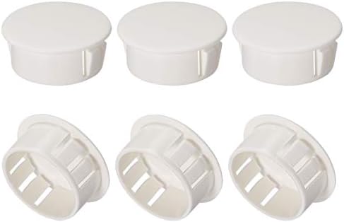 Conectores de Hardware |   6 Peças de Montagem 25Mm X 11Mm Tampas de Buraco de Fecho Redondas de Nylon Branco