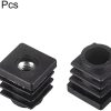 Conectores de Hardware |   8 Peças de Inserts para Tubos Quadrados com Rosca M6, para Tubo Quadrado de 0,59″ x 0,59″ OD, Plugue Plástico Preto Quadrado, Inserto para Rodas, Tampas de Extremidade para Cadeiras, Plugue para Pernas de Móveis