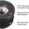 Conectores de Hardware |   8 Peças de Inserts para Tubos Redondos com Rosca M8, para Tubo Redondo de 22mm/0,87″ de Diâmetro Externo, Tampas de Plástico Preto Redondas para Rodas, Inserts para Cadeiras, Tampas de Extremidade para Pernas de Móveis.