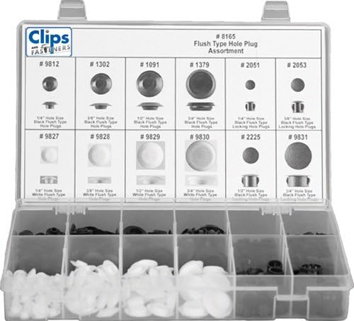 Conectores de Hardware |   Clipsandfasteners Inc 349 Peças. Conjunto de Tampas de Furos do Tipo Flush