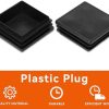 Conectores de Hardware |   Plugue Plástico Quadrado de 50Mm (2 Polegadas), Tampão de Plástico Preto Quadrado, Plugues de Hardware, Tampão de Tubo para Pernas de Cadeiras, Mesas e Banquetas, 10 Peças