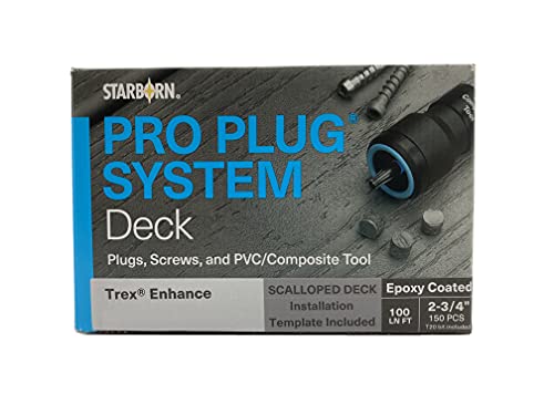 Conectores de Hardware |   Sistema Pro Plug Pxdc634S275 para Decking Trex Rocky Harbor 1 Pé Linear com Parafusos de Epóxi e Ferramenta Pro Plug