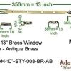Ferragens para Janelas |   Trava de Janela de Latão Sólido Jerahmeel de Alta Resistência, Fácil de Instalar, Acessórios de Hardware para Janelas (Fornecido em Pacotes de 4 Peças) – Bronze Envelhecido