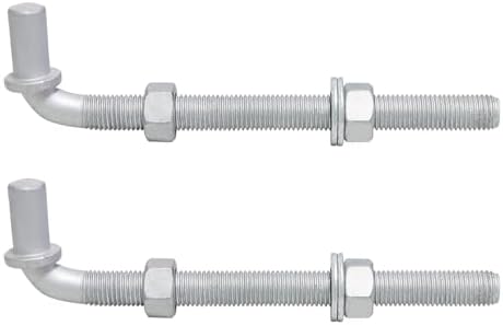 Ferragens para portões |   2 Peças de Dobradiça J-Bolt Pesada de 8 Polegadas com 5/8″ para Cerca de Cadeia, Dobradiças de Postes de Aço Galvanizado para Hardware de Portão de Fazenda, Inclui Porcas e Arruelas