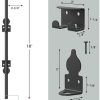 Ferragens para portões |   Cilindro de Aço de 18 Polegadas para Portão, Ferragem Pesada para Portões, Fechadura Dupla para Cercas de Madeira, Parada para Portões de Metal, Fechaduras de Ferro Forjado para Portão – Pacote com 2 Unidades