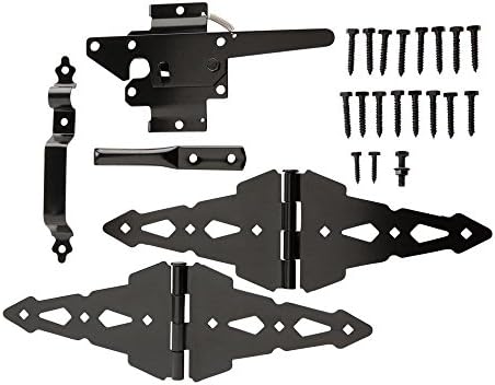 Ferragens para portões |   Conjunto de Fechadura de Poste Preto Everbilt