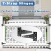 Ferragens para portões |   Dobradiças de Porta de Shed T-Strap de 6 Polegadas, Pacote com 2 Dobradiças Tee de Alta Resistência, Dobradiças para Portões T, Dobradiças de Faixa para Portões, Ferragens Pretas de Ferro Forjado para Cercas de Madeira, Portas de Celeiro, Portas de Shed