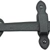 Ferragens para portões |   Fechadura de Flip de Ferro Forjado Preto da Renovators Supply – Estilo Antigo Decorativo em Forma de Coração – Fechaduras de Segurança de Médio a Leve com Hardware – Trancas Altas e Duráveis para Portas – 4 Polegadas