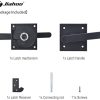 Ferragens para portões |   Fecho de Portão Duplo Lateral, Fecho de Portão de Alumínio com Fechamento Automático para Porta Basculante, Ferragem Robusta de Dupla Direção para Cerca de Madeira Externa, Portões, Barracão de Ferramentas – Preto