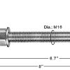 Ferragens para portões |   Hinge de Porta J-Bolt M16X 8”, Ferragens para Portão de Fazenda em Aço Inoxidável 304, 4 Peças de Hinge de Post J-Bolt com Pino Macho de 5/8” para Portão de Cerca de Cadeia