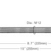 Ferragens para portões |   Hinge de Portão J Bolt M12X 10”, Dobradiças Leves para Portões com Pino Macho de 5/8”, Dobradiça de Poste J Bolt em Aço Inoxidável 304 para Portões de Fazenda, Capacidade de Carga de Até 500Lbs (2 Peças, Arruelas e Porcas Incluídas)