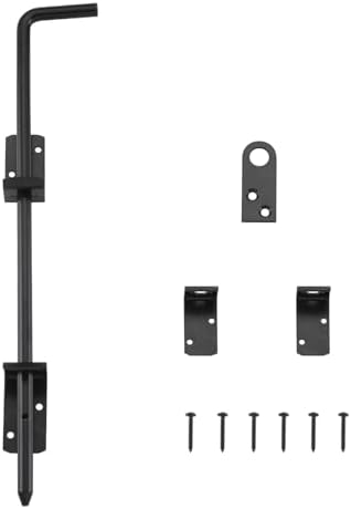 Ferragens para portões |   Home Master Hardware 18″ Cane Bolt, Trava de Portão Pesada, Cane Bolts para Portões, Ferragens para Portão de Cerca, Parada de Portão Metálica para o Solo, Preto