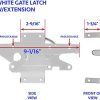 Ferragens para portões |   Kit de Hardware para Portão de Cerca de Vinil Auto-fechante – Portão Único Branco (Para Cercas de Vinil, PVC, Etc.) – O Kit de Cerca possui 2 Dobradiças e 1 Fechadura com Parafusos (Trancável dos Dois Lados)