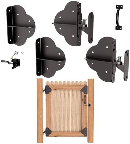 Ferragens para portões |   Kit de Porta de Cerca, Kit de Hardware para Porta Anti-Sag com Fechadura, Kit de Hardware Ajustável para Cerca de Madeira, Portões de Entrada, Portas de Galpão, Portões de Curral, Portão Externo, G/L/1