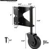 Ferragens para portões |   Kit de Rodas para Portão de 4 Polegadas com Mola para Cercas de Madeira, Roda de Suporte para Portão Pesado, Ideal para Portões de Vinil, Cor Preta