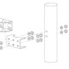 Ferragens para portões |   Suportes Adaptadores Ax3R para Postes Redondos de Aço de 3 Polegadas para Sistemas de Abertura Automática de Portões