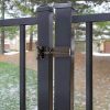 Ferragens para portões |   Trava Automática de Alta Resistência para Cercas de Madeira com Corda de Puxar, Travas de Porta de Portão de Gravidade Autolock de 7,5″ com Cabo para Jardim Externo, Piscina, Portões de Metal, Cerca de Vinil, Acabamento Preto