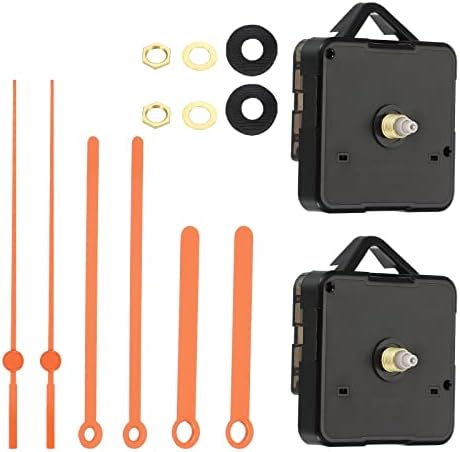 Hardware de Relógio |   Kits de Substituição de Mecanismo de Relógio, 2 Conjuntos de Mecanismo de Relógio Quartz Operado a Bateria, Peças para Relógio de Parede DIY, Eixo de Movimento de 1/2″ e Ponteiro de Pá de 3,5″ para Relógio Laranja.