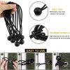 Lonas e Cintas de Amarração |   24 Peças de Bolas Bungee 4, 6, 9 Polegadas – Bolas Bungee Pretas de Alta Resistência, Cordas Bungee para Lona, Fios Elásticos de 4mm de Espessura para Camping, Tendências, Cargas e Fixação.