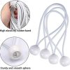 Lonas e Cintas de Amarração |   30 Peças de Corda Elástica com Bolas – Bungee de 4 Polegadas com Bola Branca – Corda Bungee Pesada para Lona, Resistente às Intempéries, Cinta de Amarração para Camping, Tendões, Carga, Segurar Fios e Mangueiras.