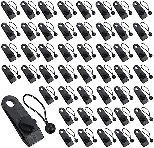 Lonas e Cintas de Amarração |   80 Peças de Clips para Lona e Cordas Bungee de Bola, Clips para Lona de Alta Resistência com Fecho, Grampos para Lona de Alta Resistência, Clips de Fixação para Tendas Shark, Suporte para Lonas de Camping, Toldos, Capas de Carro e Capas de Piscina.