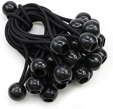 Lonas e Cintas de Amarração |   Bungee Balls 6 Polegadas 25Pcs – Cordão Bungee para Amarração de Tarp e Toldo, Ideal para Uso Interno e Externo