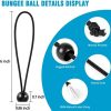 Lonas e Cintas de Amarração |   Corda Bungee com Bola de 6 Polegadas, Bola Bungee para Amarração de Lonas Pesadas para Uso Externo, Toldos, Barracas, Carga, Abrigos, Gazebos com Resistência a UV (60 Peças)