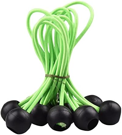 Lonas e Cintas de Amarração |   Corda Bungee de 15,5 cm com Bolas, 10 Peças de Corda Bungee com Bolas para Amarração, Corda de Plástico para Tarp, Corda Bungee para Tendas de Camping, Toldos e Faixas, Verde