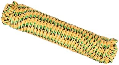 Lonas e Cintas de Amarração |   Corda de Polipropileno Trançada Diamante Dt-Rope, 3/8 Polegada X 30 Metros, Corda Utilitária Multiuso, Corda de Amarração, Puxar, Nó, Uso Interno e Externo, Camping, Suspensão de Rede, Pinhata (Amarelo-Multicolorido)