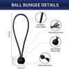 Lonas e Cintas de Amarração |   Cordas Bungee de 15 cm, Faixa Elástica Resistente aos Raios UV, Corda de Amarração Reutilizável com Bolas, Cordas para Uso Interno e Externo para Rede de Golfe, Goleiras, Camping, Postes de Tenda, Mangueira (Preto, Pacote com 20)