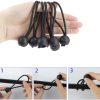 Lonas e Cintas de Amarração |   Pacote com 2 Bolas de Bungee Corda Preta Corda Bungee com Bola Corda Elástica Pesada para Tarp Corda Bungee de 4 Polegadas Laços de Bolas de Bungee Fitas de Amarração para Camping, Toldos, Abrigos, Postes de Tenda, Carga ao Ar Livre, Resistente a UV