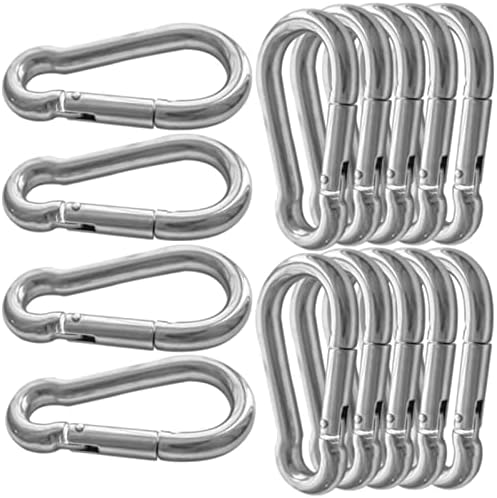 Snaps |   Ganchos de mola tipo carabina, M5 X 5mm 2″ Links de mola, Clipe de chave de metal forte, Links de corrente rápida, Clips de mola com capacidade de 10 kg para guia de cachorro, chaveiro e garrafa.